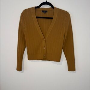 J.Crew Ribbed Button Front Cardigan Sweater Women’s Medium Mustard Yellow